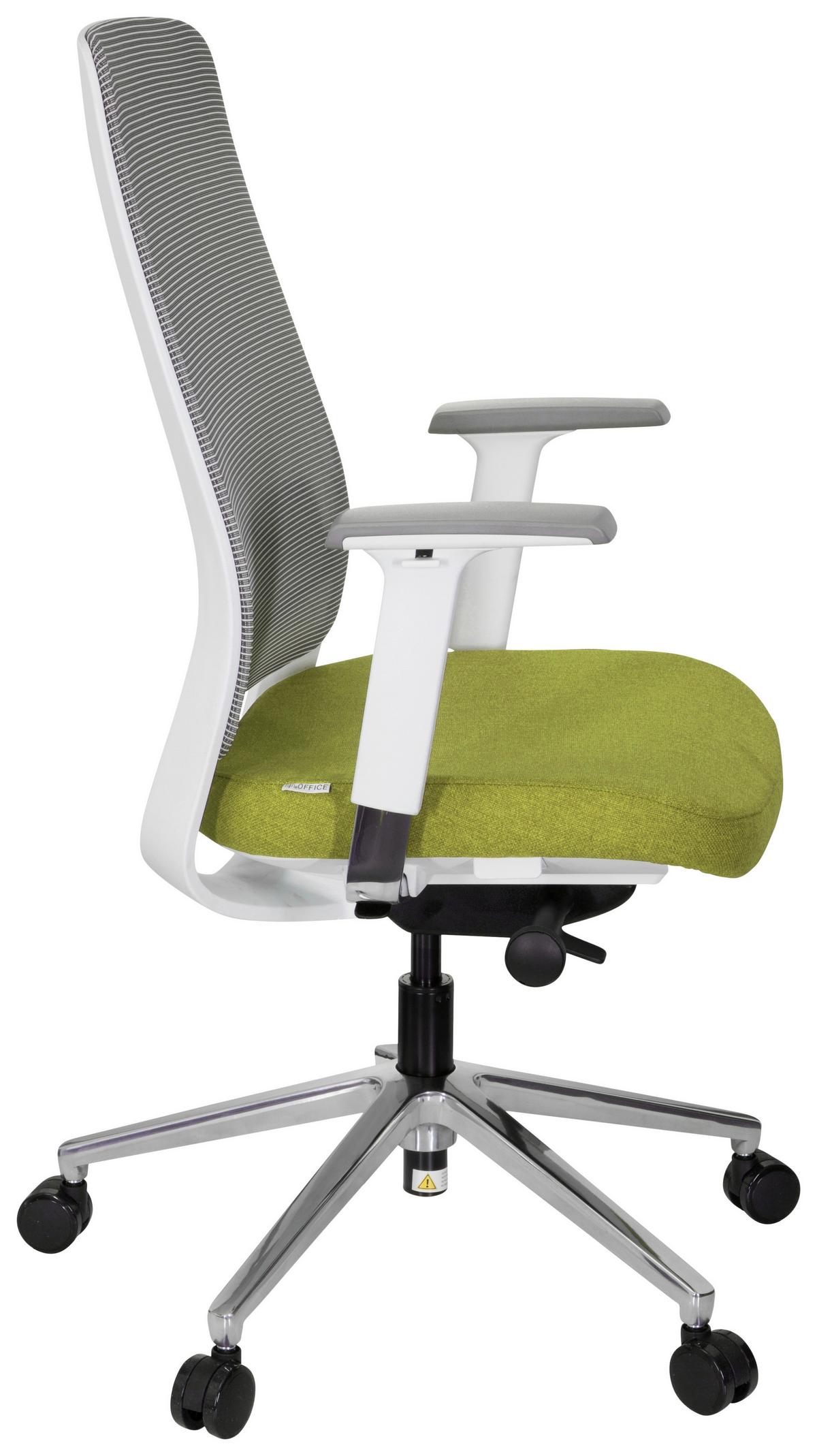 Pisarniški Stol Chiaro T1 White, Zelena, Siva - siva/zelena, Moderno, kovina/umetna masa (67/118/63cm) - MID.YOU