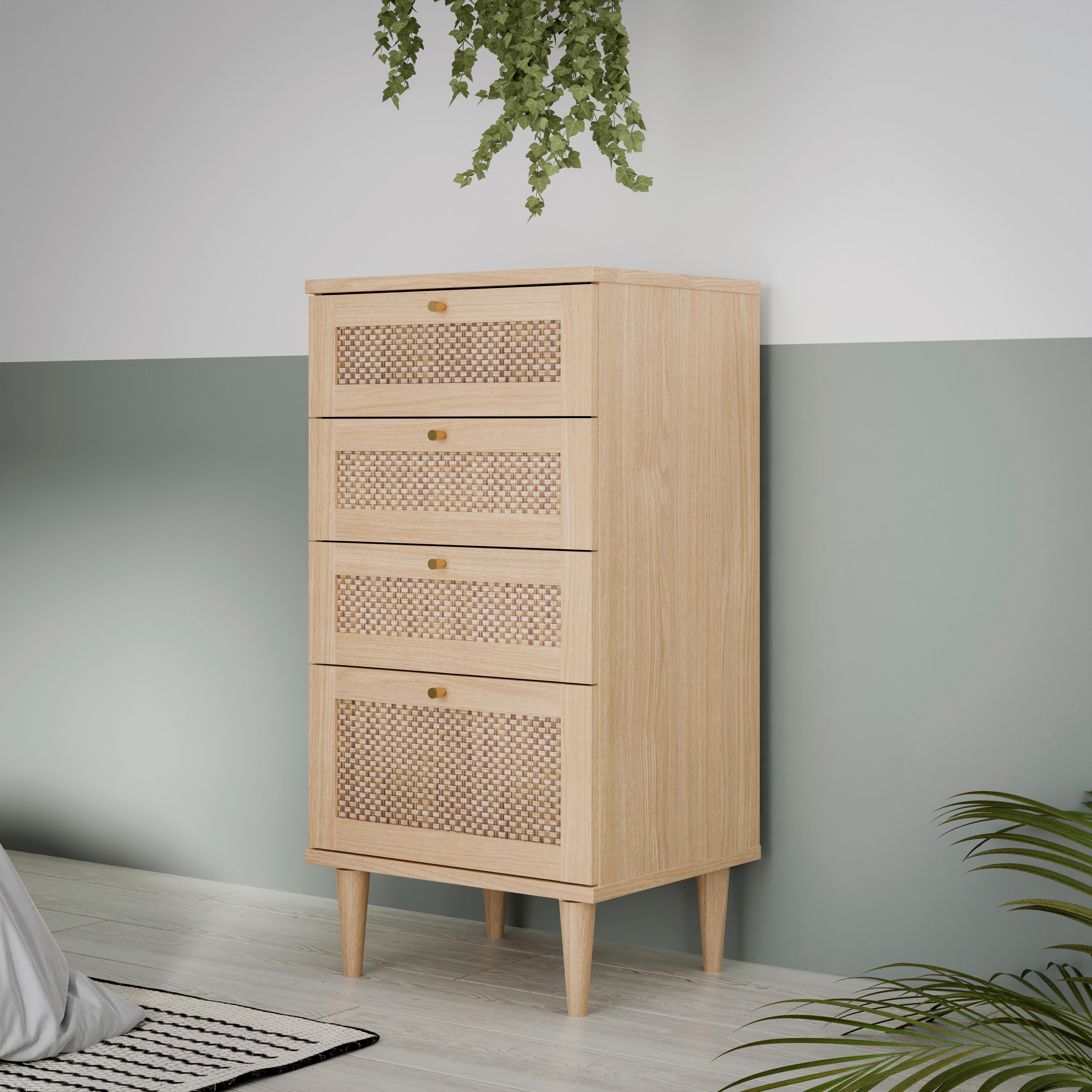 Comodă CALASETTA - bej/culoare lemn stejar, Romantik / Landhaus, material pe bază de lemn (50,4/108,9/41,4cm) - Premium Living