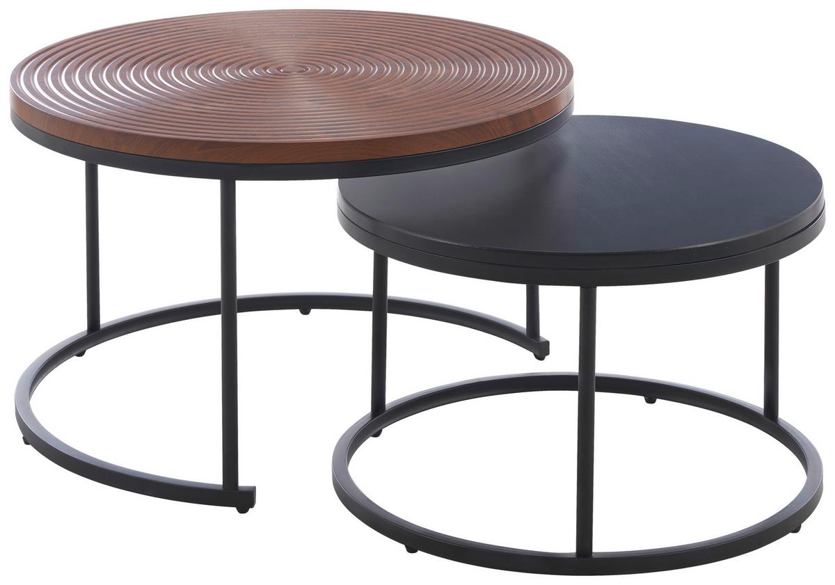 Catania Set Stolića 2/1 - boje oraha/crna, Design, drvni materijal/metal (75/55/45/37cm) - Modern Living