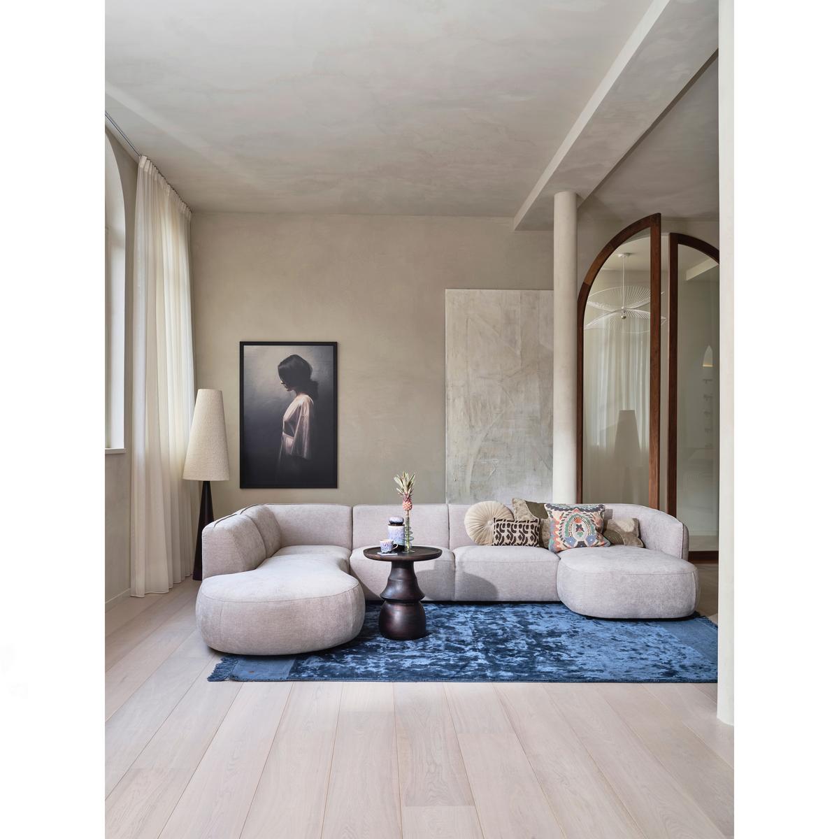 Wohnlandschaft Polly Sandfarben - Sandfarben/Schwarz, Design, Kunststoff/Textil (245/353/150cm) - Livetastic
