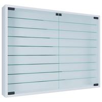 Viseča Vitrina Mandosa Xxl, Bela - črna/bela, Moderno, steklo/leseni material (80/60/10cm) - MID.YOU