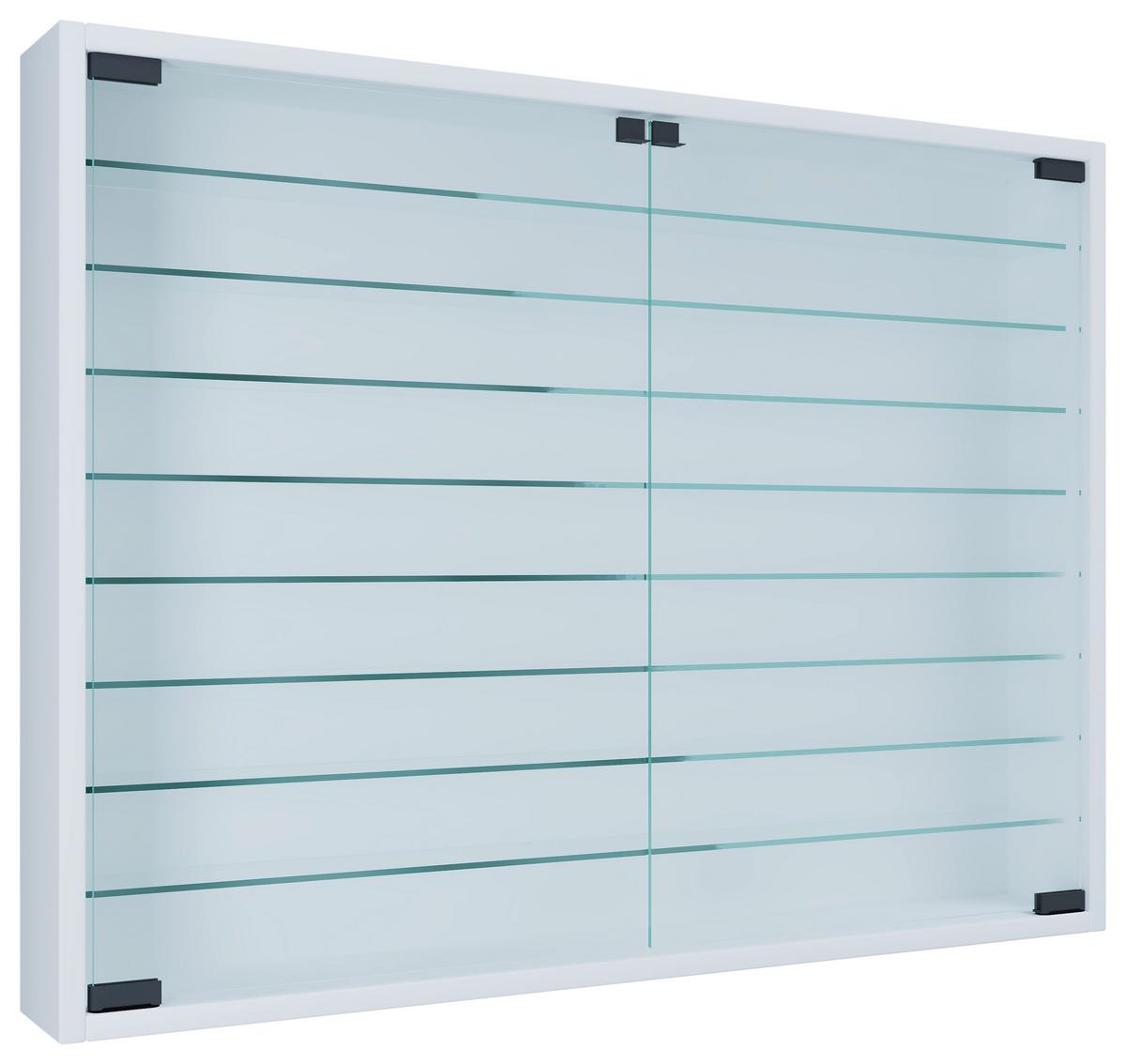 Viseča Vitrina Mandosa Xxl, Bela - črna/bela, Moderno, steklo/leseni material (80/60/10cm) - MID.YOU