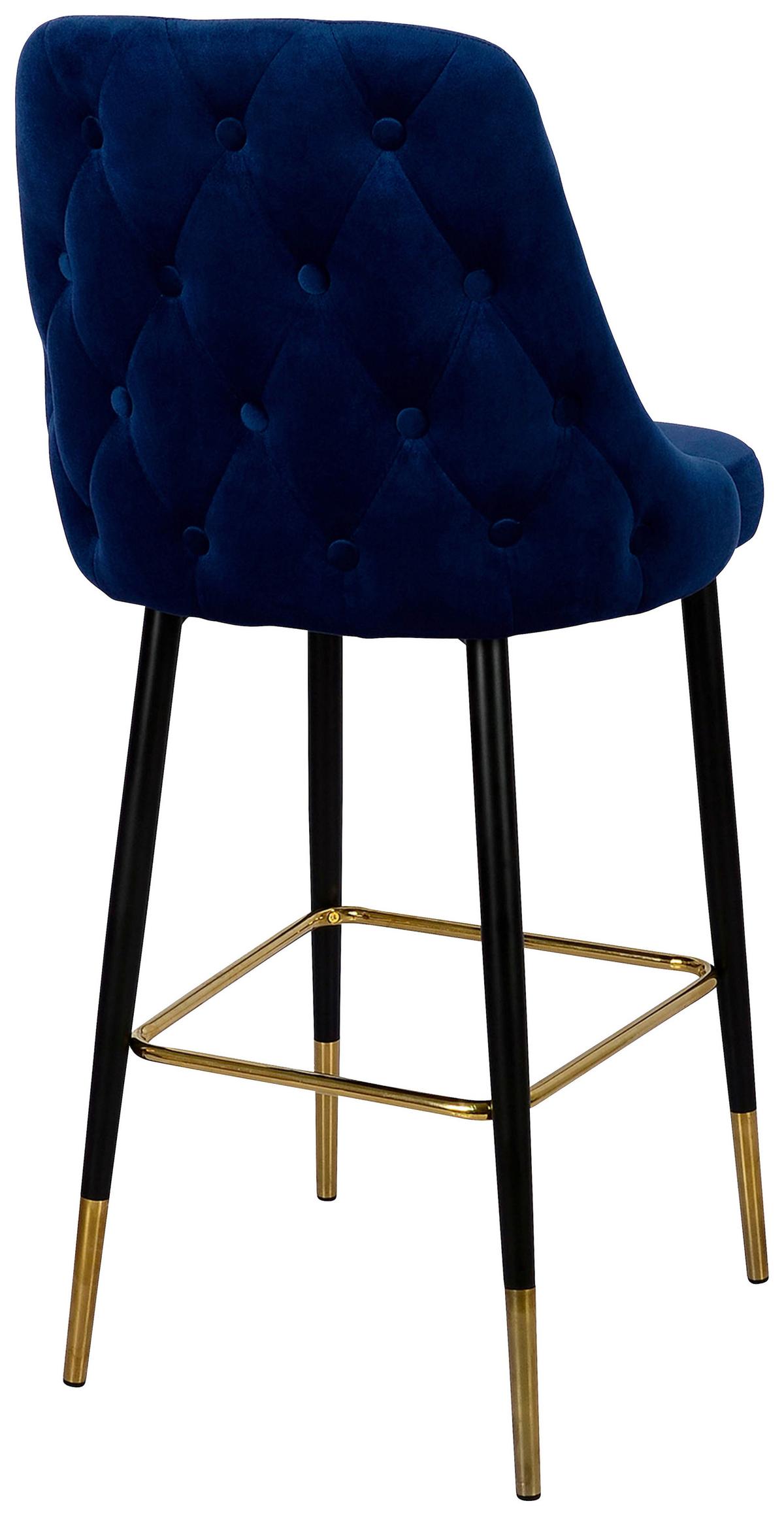 Barhocker Mojo 100 - Blau/Goldfarben, Modern, Textil/Metall (53/110/57cm) - Kayoom