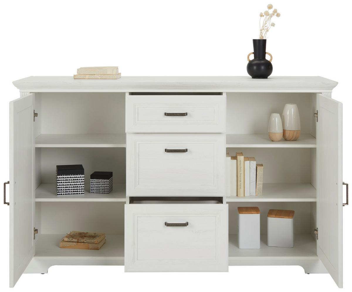 Sideboard in Pinienfarben - Zinkfarben/Pinienfarben, Romantik / Landhaus (165/102/47cm) - Zandiara