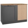 Eckunterschrank Meran ca. 120x86x60 cm Grau/Eiche - Eiche Wotan/Schwarz, LIFESTYLE, Holzwerkstoff/Metall (120/86/60cm) - Held