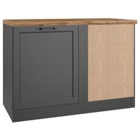 Eckunterschrank Meran ca. 120x86x60 cm Grau/Eiche - Eiche Wotan/Schwarz, LIFESTYLE, Holzwerkstoff/Metall (120/86/60cm) - Held