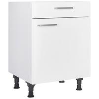 Schubkastenunterschrank Touch Weiß - Edelstahlfarben/Weiß, MODERN, Holzwerkstoff/Metall (60/87/56cm) - Nobilia