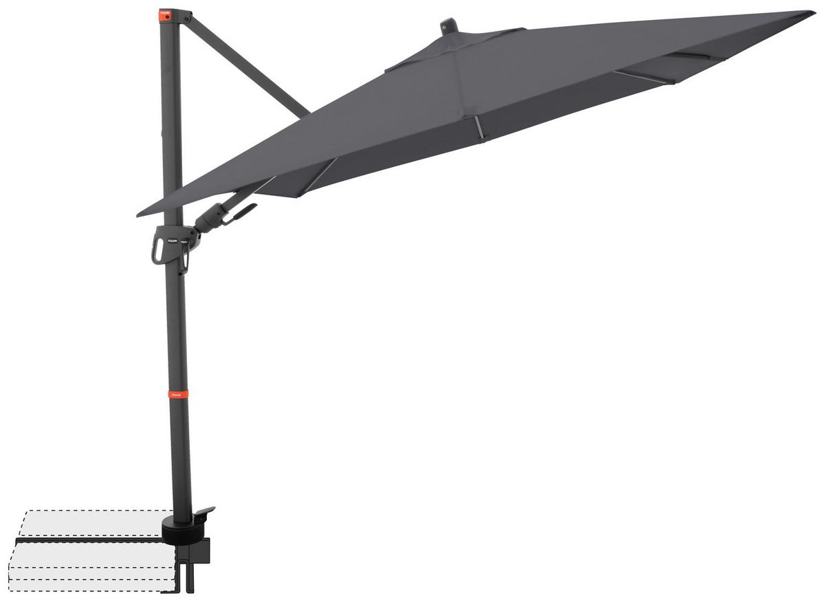Ampelschirm Myzone Anthrazit ca. 210x210cm - Anthrazit, Basics, Textil/Metall (210/210cm) - Doppler
