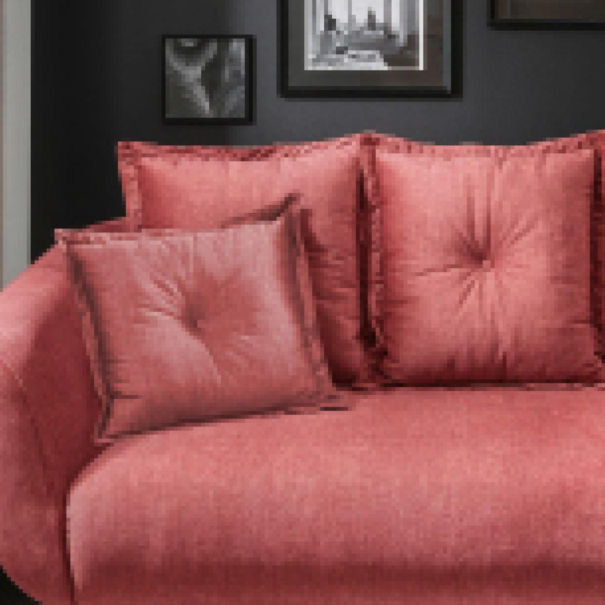 2,5-Sitzer-Sofa Baggio Koralle Velours - Koralle/Schwarz, MODERN, Holz/Textil (196/94/103cm) - Livetastic