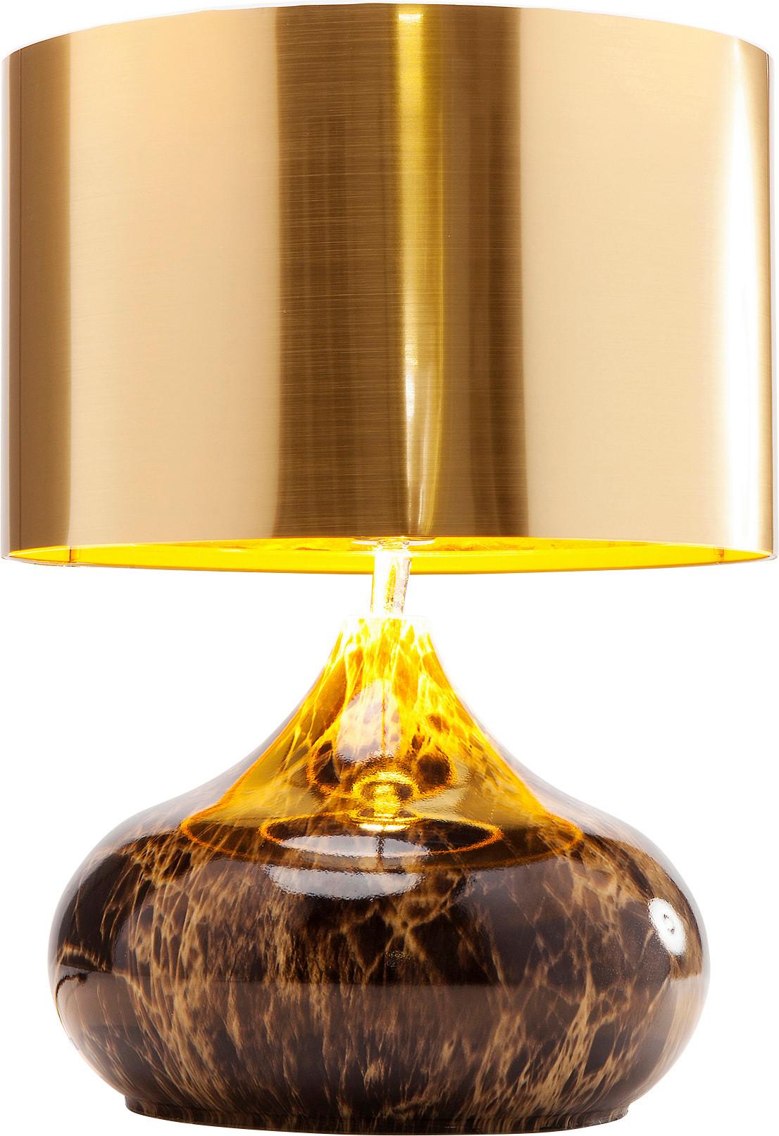 LAMPA STOŁOWA MAMO DELUXE - kolor złoty, Design, tworzywo sztuczne/tkanina (30/41/30cm) - Kare-Design
