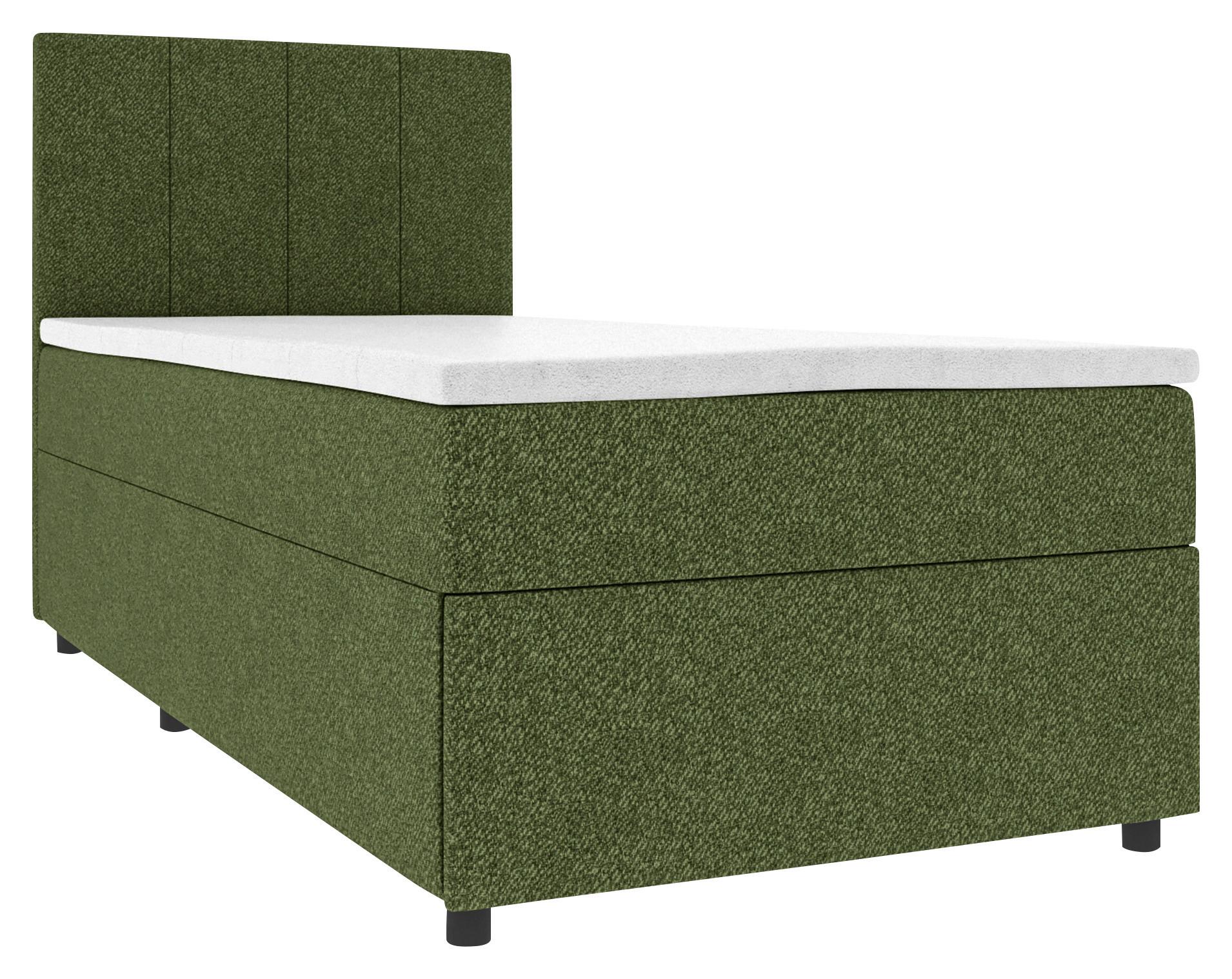 Boxbett Odin Dunkelgrün ca. 120x200cm - Dunkelgrün/Schwarz, KONVENTIONELL, Kunststoff/Textil (120/200cm) - Mömax
