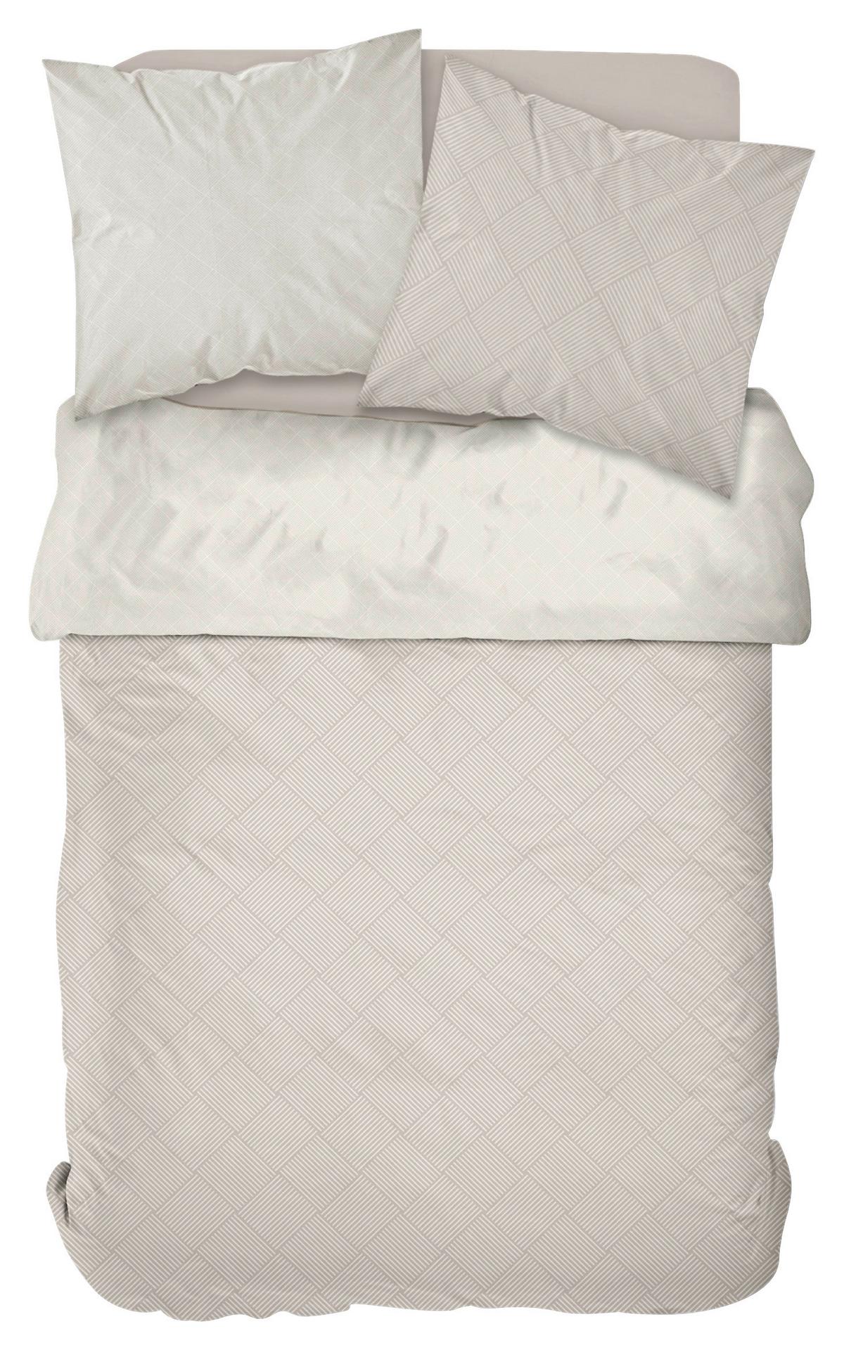 Ágyneműhuzat-garnitúra Joline - bézs/fehér, Natur, textil (70x90/140x200cm) - Bessagi Home