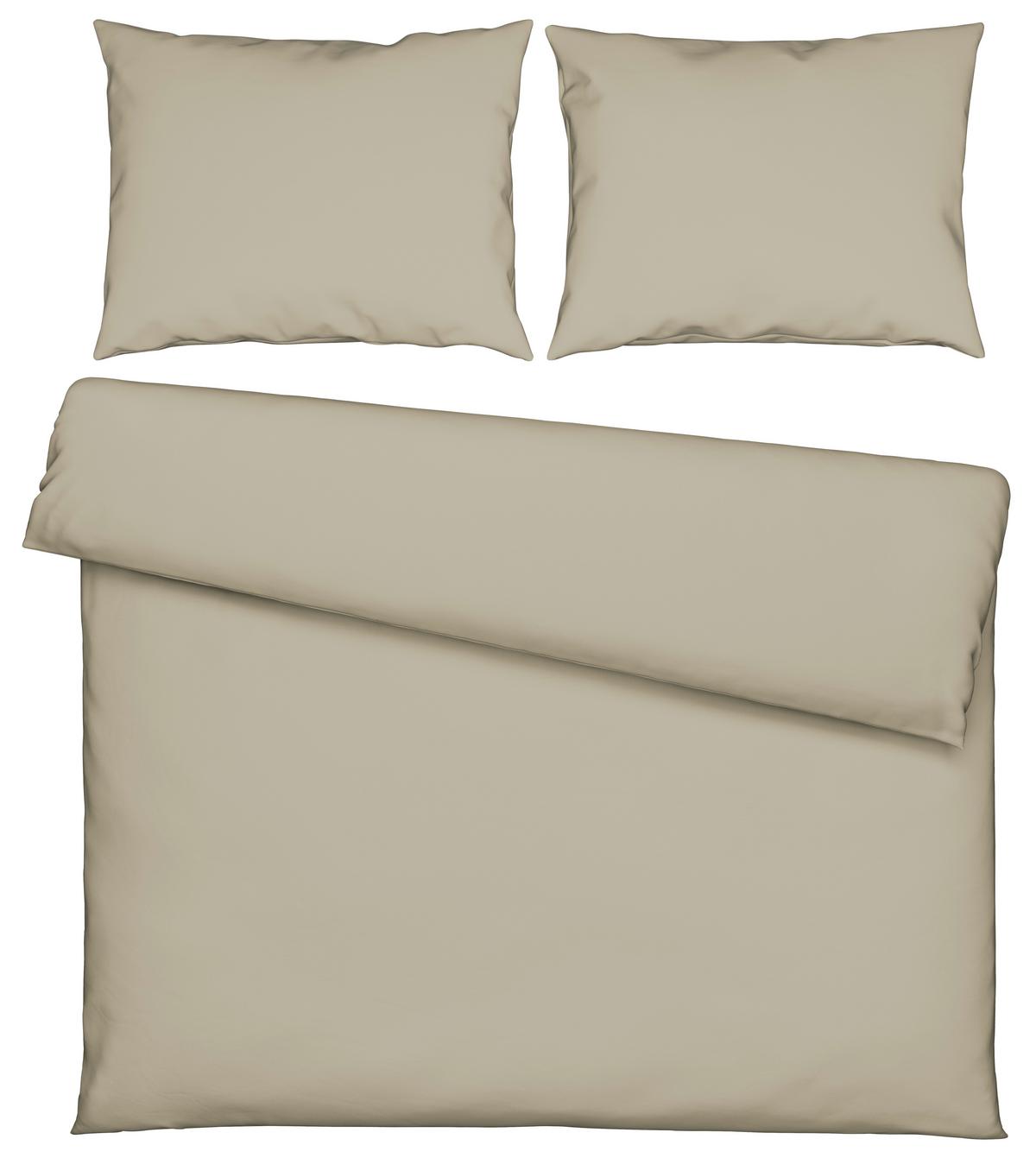 Bettwäsche Stone Washed Uni XXL ca. 200x220cm - Naturfarben, MODERN, Textil (200/220cm) - Modern Living