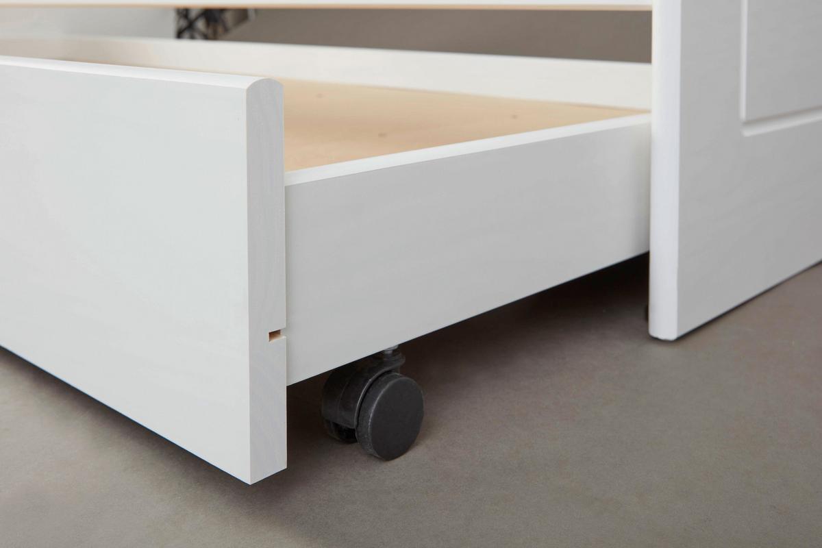 Ausziehbett Leonie ca. 90x190 cm Weiß - Naturfarben/Weiß, MODERN, Holz (90/190cm) - MID.YOU