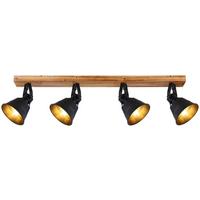 Reflektor 15466s-4 Günther - zlate barve/črna, Natur, kovina/les (82/24cm) - Globo