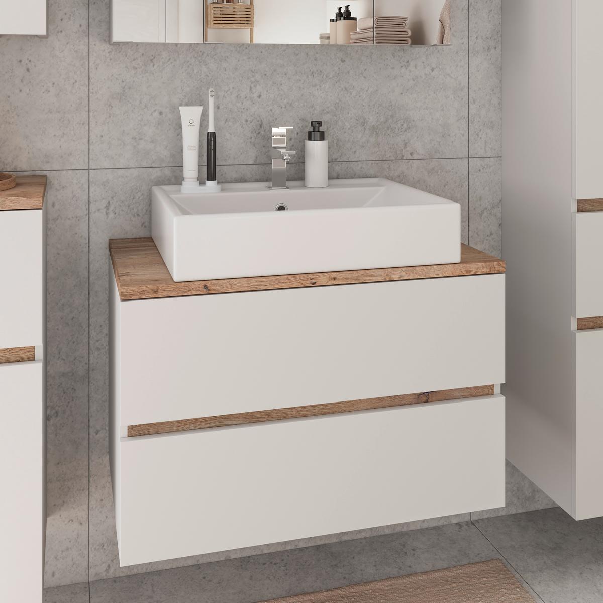 Omarica Za Pod Umivalnik Marbella, Bela - bela, Moderno, leseni material/keramika (80/64,5/47cm) - Mömax