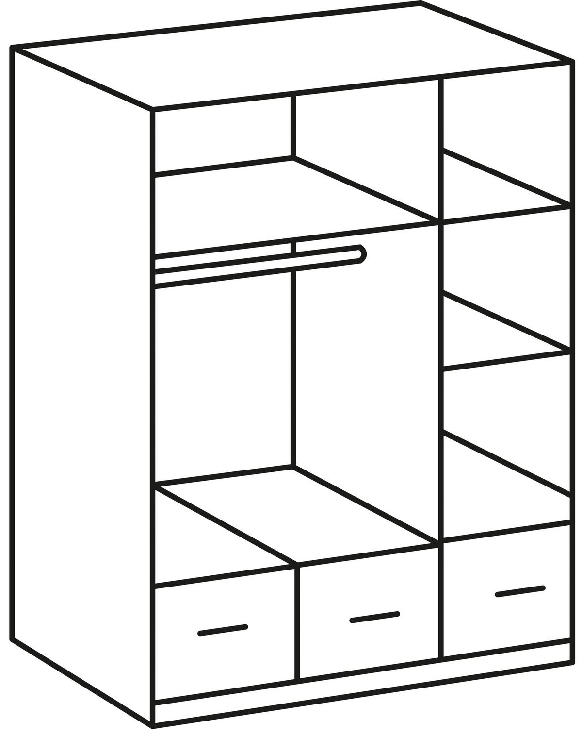 Ormar S Klasičnm Vratima Imago - boje hrasta/boje aluminija, Konvencionalno, staklo/drvni materijal (135/199/58cm) - Modern Living