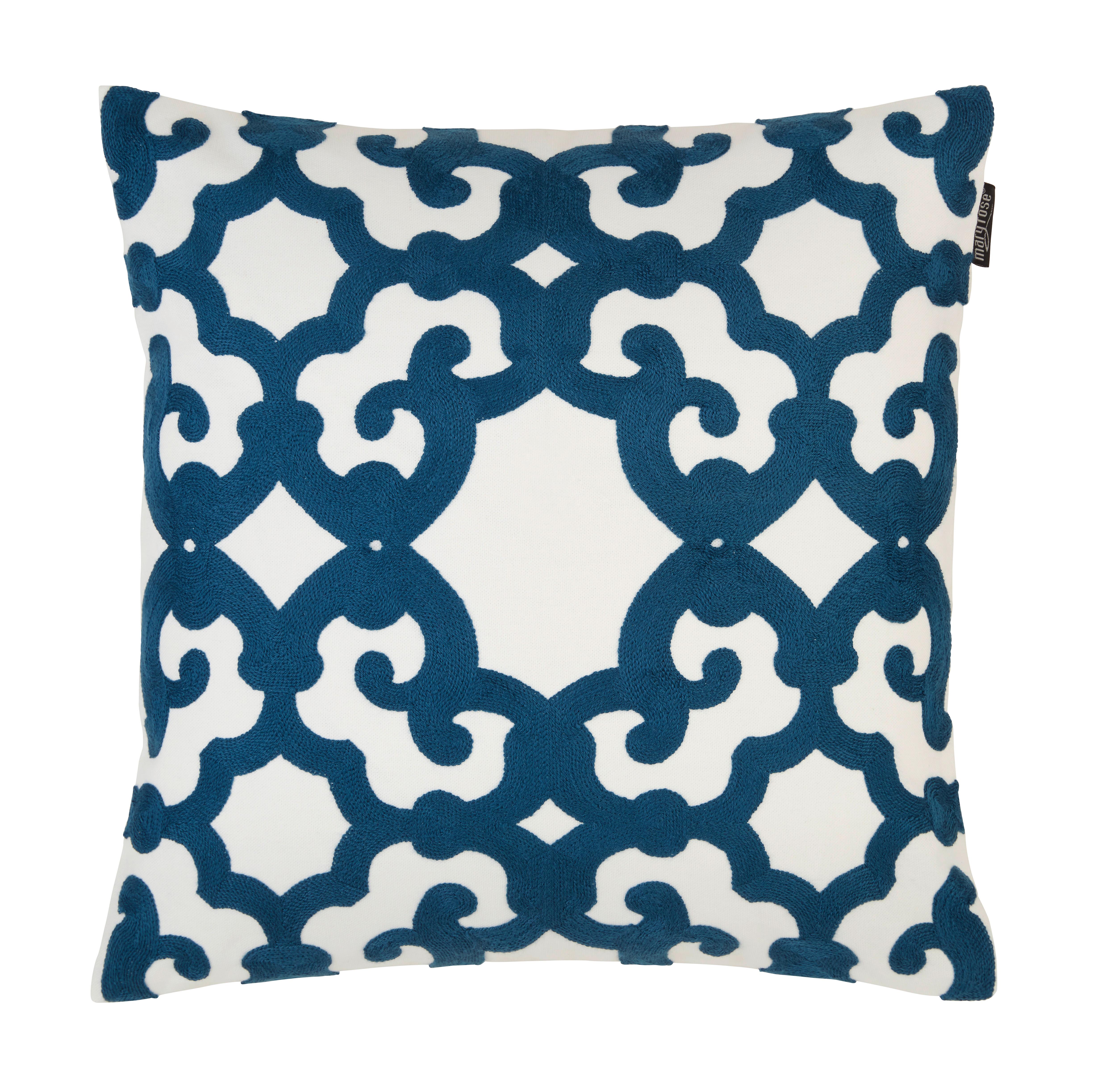 Zierkissen Bella in Blau/Weiß ca. 45x45cm - Blau, MODERN, Textil (45/45cm) - Mary's