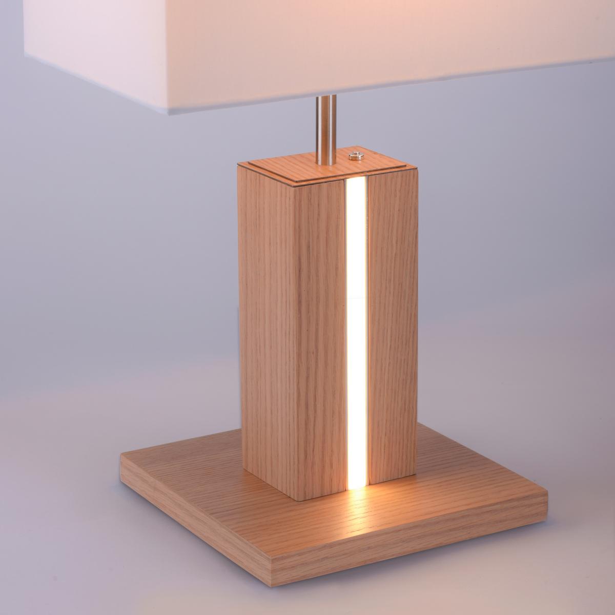 LED-Tischleuchte Amanda Weiß/Alufarben max. 40 Watt - Alufarben/Weiß, Holz/Kunststoff (32/32/20cm)
