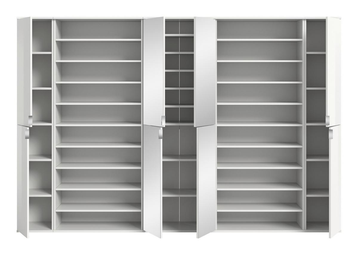 GARDEROBE PROJEKT X - Weiss Hochglanz/Weiss, Design, Holzwerkstoff (281/193/34cm) - Livetastic