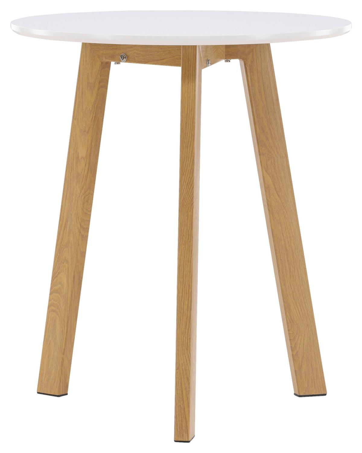 ESSTISCH LEONORA - Hellbraun/Weiß, Design, Holz/Metall (65/65/75cm) - Livetastic