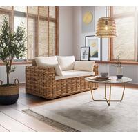 Dvosed Leano, Iz Ratana - bela/naravne barve, Moderno, tekstil/naravni materiali (150/78/87cm) - Bessagi Garden