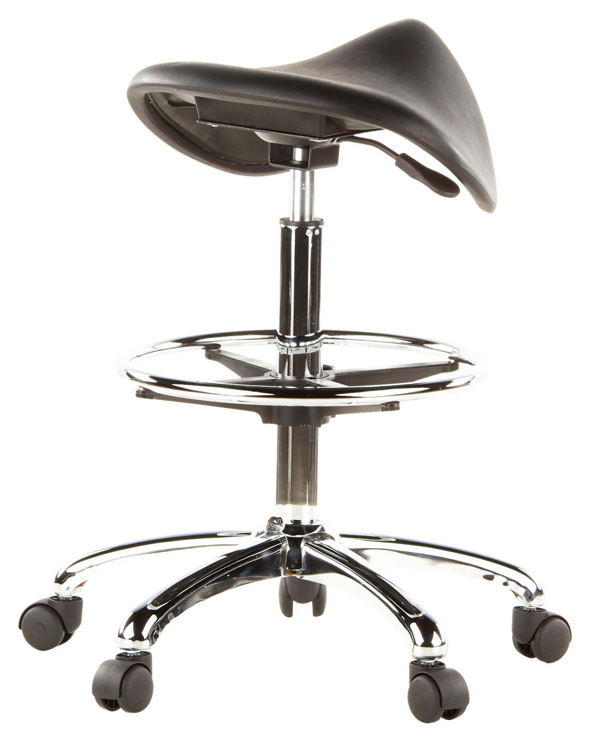 Bürohocker Top Work 13 Schwarz/Chromfarben - Chromfarben/Schwarz, MODERN, Kunststoff/Metall (62/60/62cm) - MID.YOU
