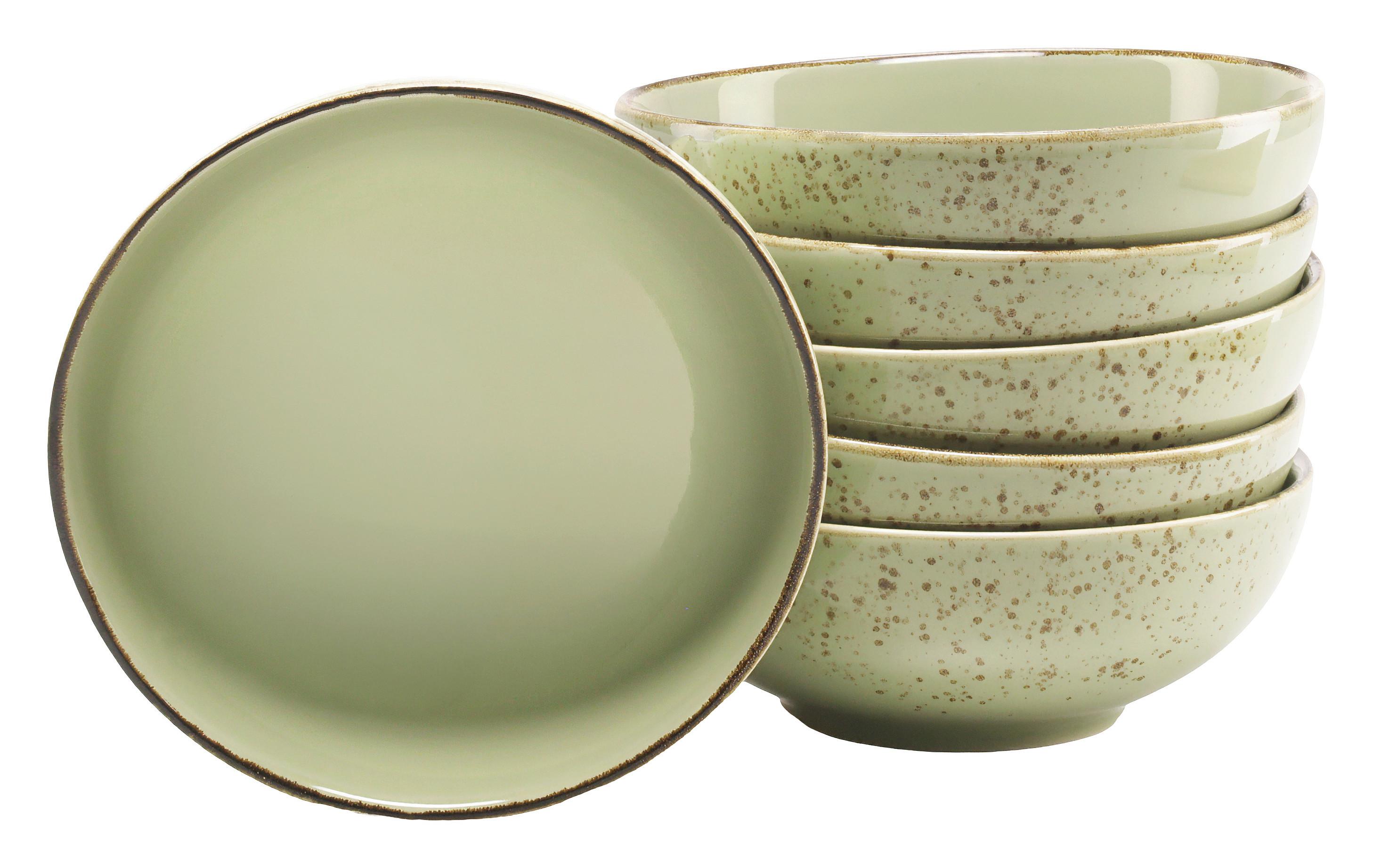 Set Posod Green, 6-Delni - zelena, Trend, keramika (16,5cm) - Creatable
