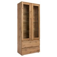 Vitrina Image, Barva Hrasta - srebrne barve/barve hrasta, Konvencionalno, steklo/leseni material (80/191/40cm) - MID.YOU