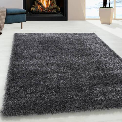 Hochflorteppich Brilliant Grau ca. 120x170cm - Grau, Basics, Textil (120/170cm)