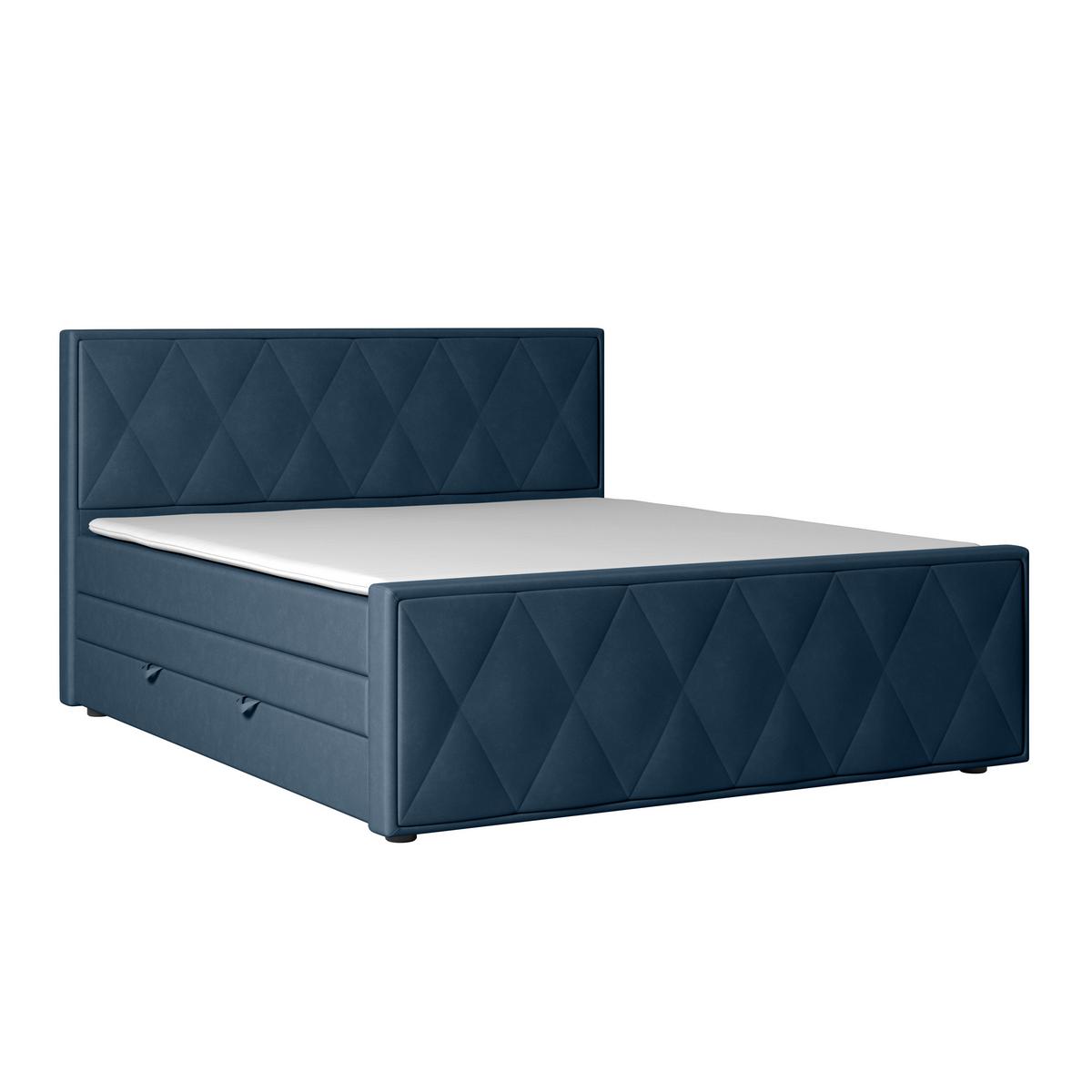 Boxspringbett Porto ca. 180x200 cm Blau - Blau, MODERN, Holz/Kunststoff (180/200cm) - MID.YOU