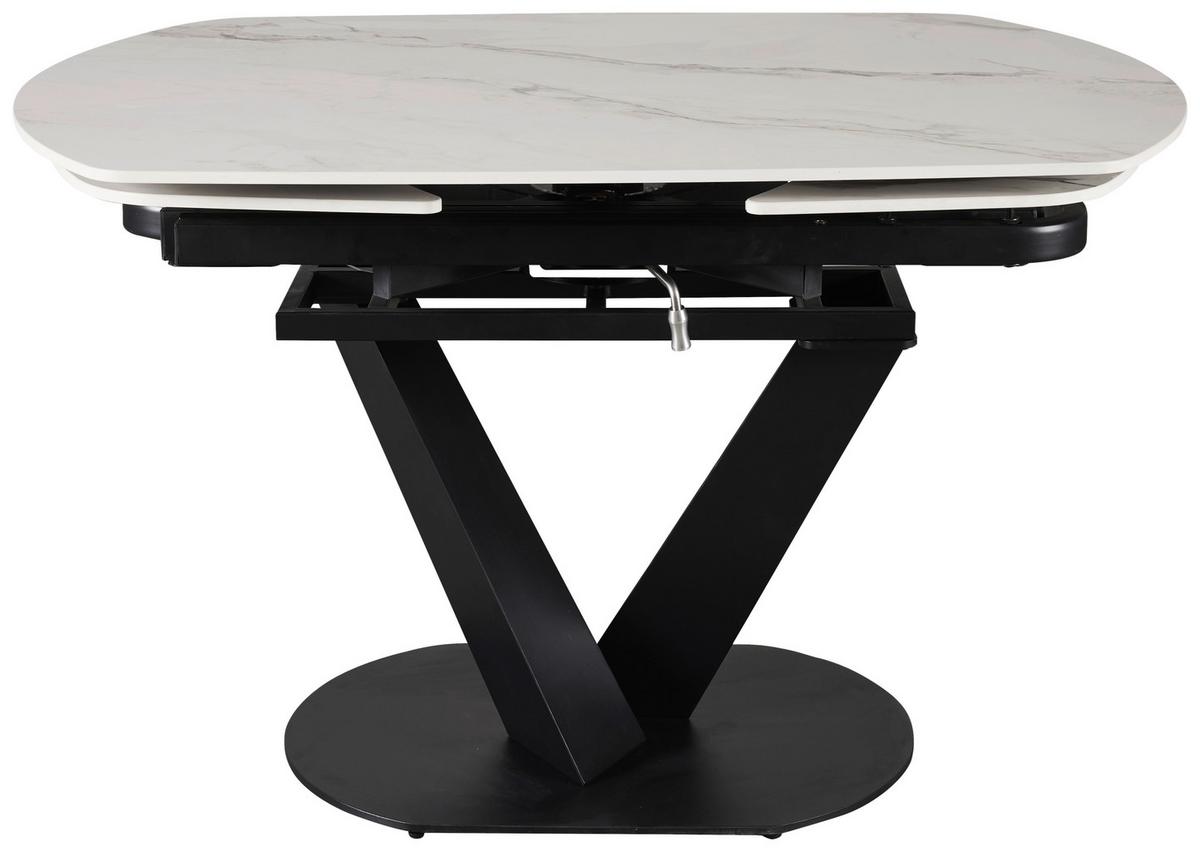 Stol Na Izvlačenje Nicolas - bijela/crna, Moderno, kamen/metal (120-180/90/75-77cm) - Premium Living