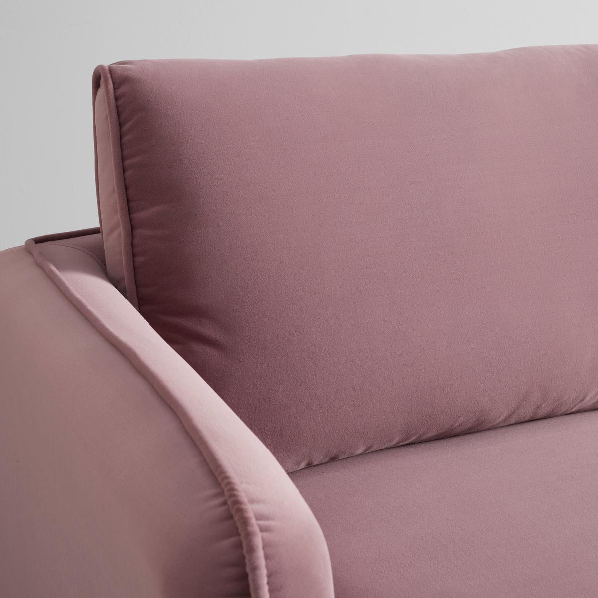 Sofa Livia Rosa Samt - Rosa/Naturfarben, MODERN, Holz/Textil (176/78/76cm) - Bessagi Home