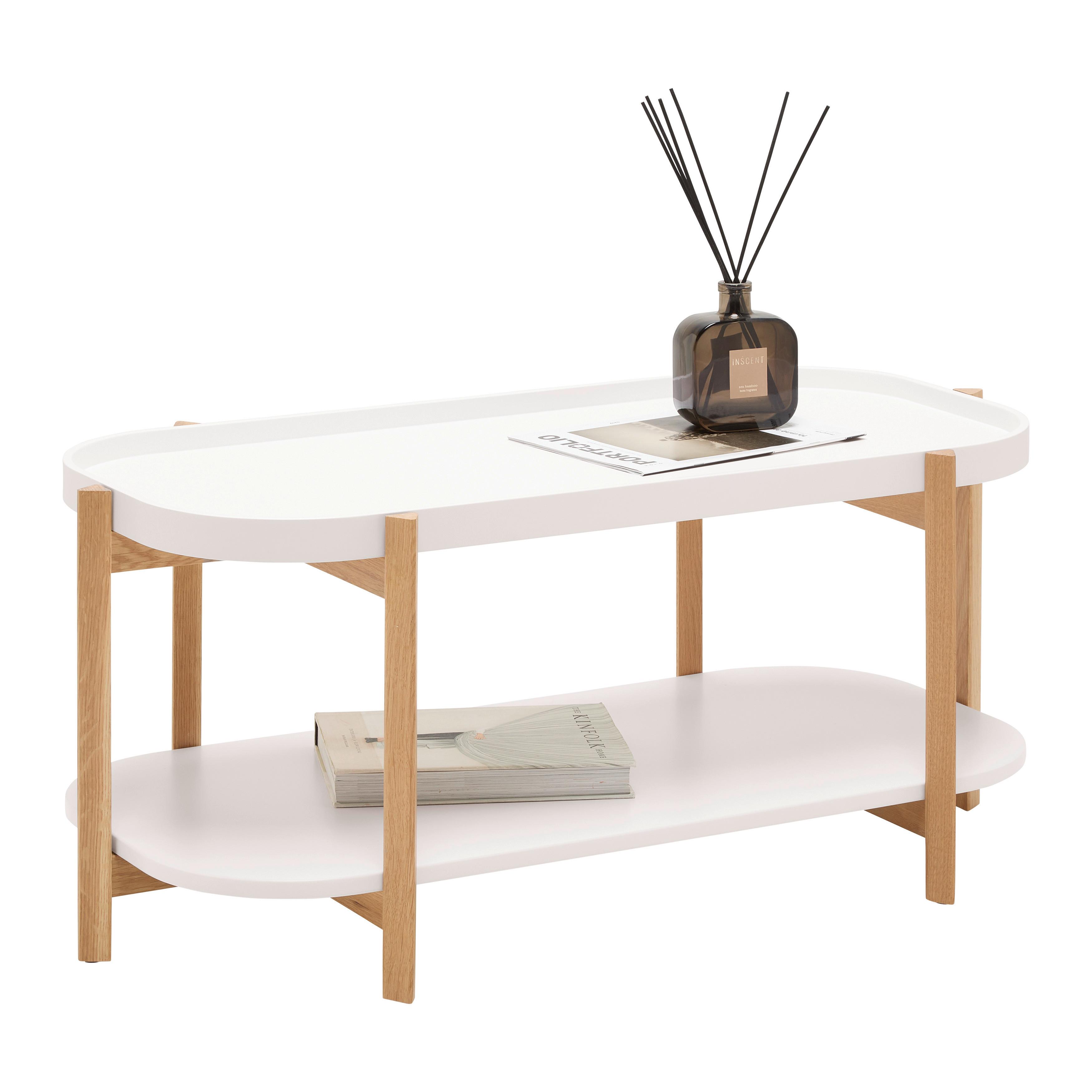 SOFFBORD STRUT - vit/naturfärgad, Modern, trämaterial/trä (100/50/45cm) - Mömax