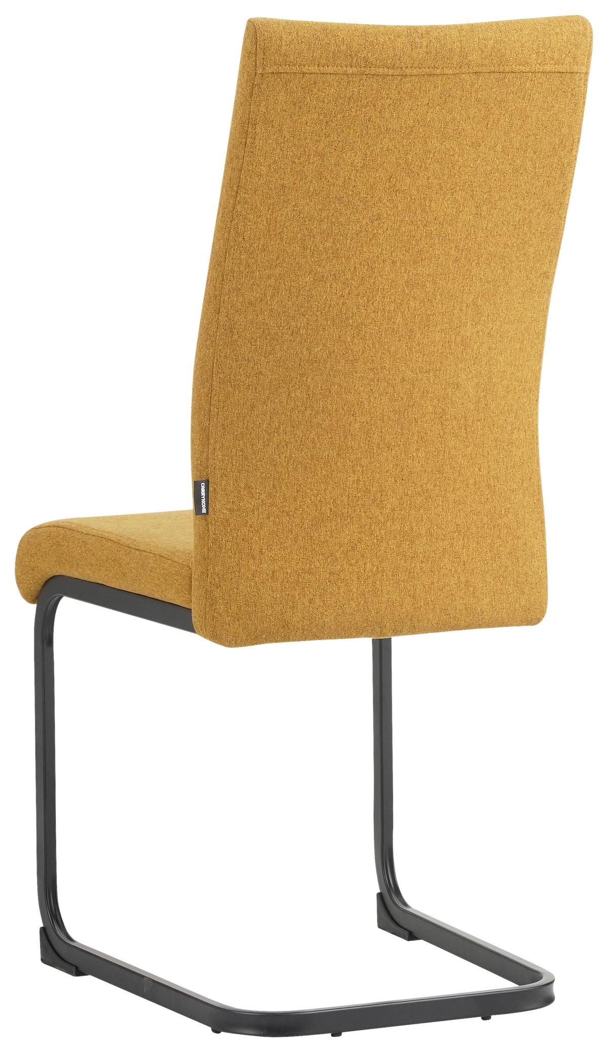 KRZESŁO NA PŁOZIE REUS - czarny/musztardowy, Design, metal/tkanina (44/100/59cm) - Carryhome