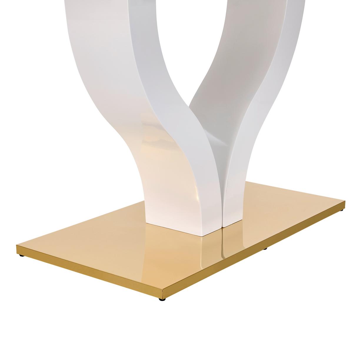 Jedilna Miza Jade Az, Bela, 140-180x90 - zlate barve/bela, Konvencionalno, kovina/leseni material (140-180/76/90cm) - MID.YOU