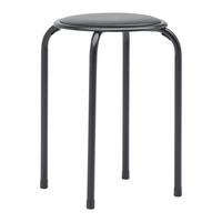 Stapelhocker Raki II Schwarz - Schwarz, KONVENTIONELL, Textil/Metall (30/45cm) - Based