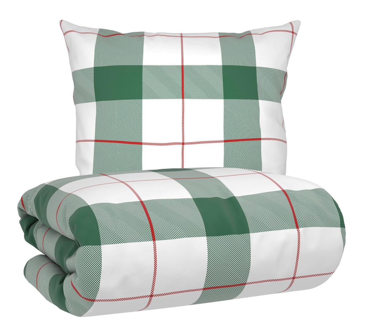 Bettwäsche Karolin Grün/Rot/Weiß ca. 135x200cm - Rot/Weiß, KONVENTIONELL, Textil (135/200cm) - Mömax