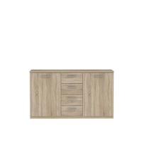 Široka Komoda Gloria, Barva Hrasta - črna/barve aluminija, Basics, kovina/umetna masa (147/84.3/41cm) - Mömax organic living