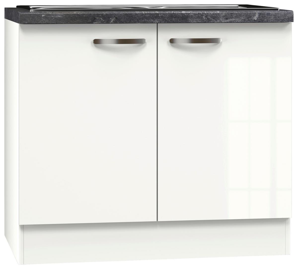 Spodnja Omarica Za Korito Alba, Bela, Š. 100 Cm - barve nerjavečega jekla/bela, Moderno, kovina/leseni material (100/86/57cm) - FlexWell