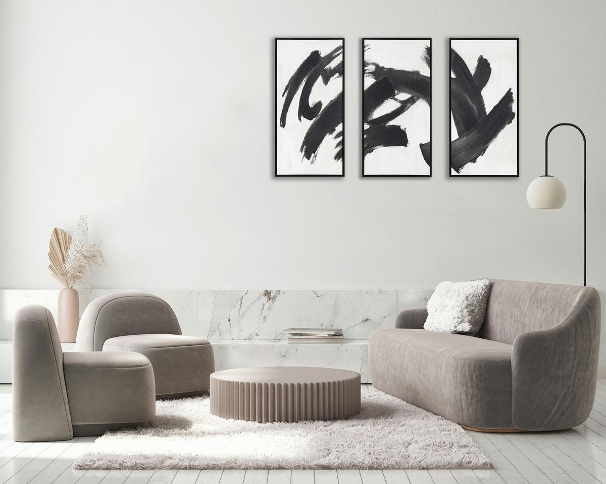 Slika Sa Ramom 105x70cm Maddie - bela/crna, Moderno, drvo/tekstil (105/70/2,8cm) - Mömax