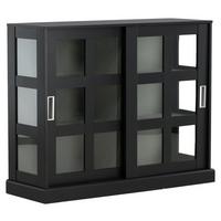 SIDEBOARD LOCK - Schwarz, Design, Glas/Holzwerkstoff (120/95/40cm) - Livetastic