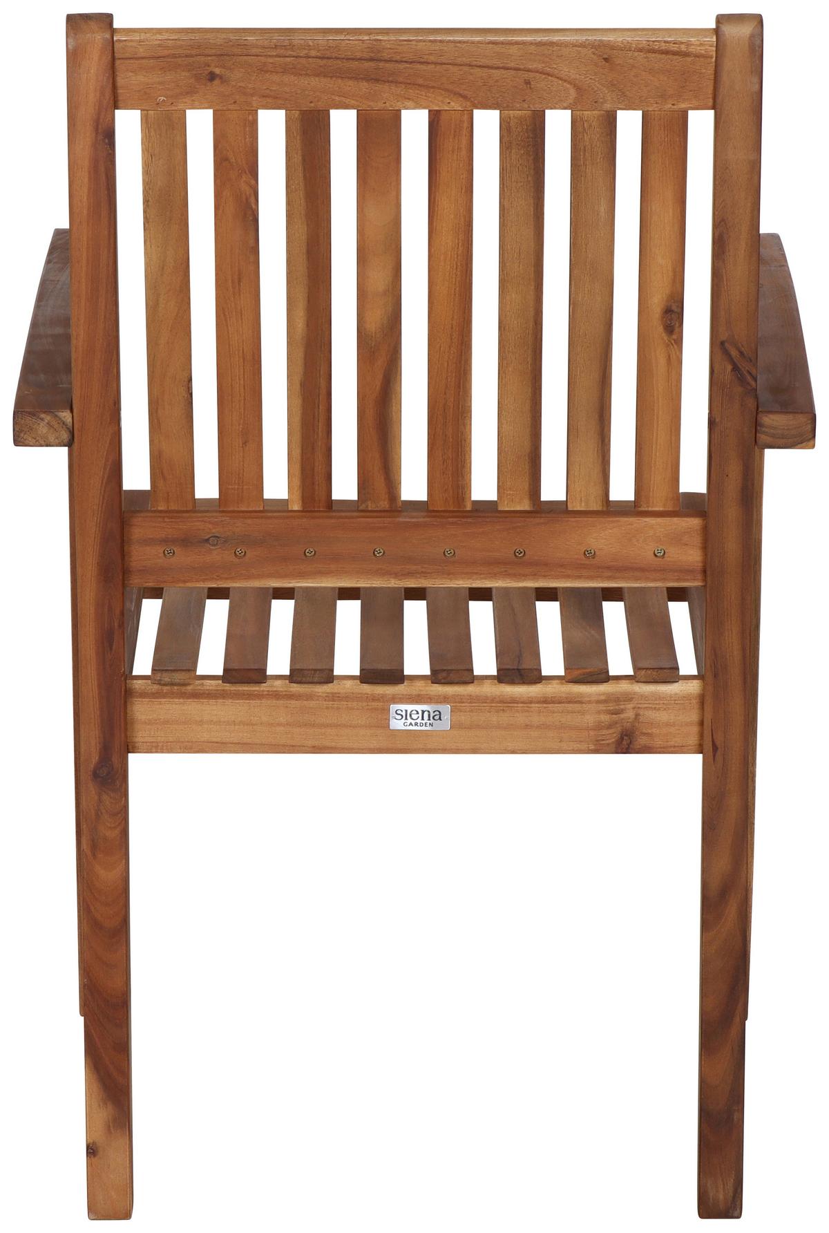 Gartenstuhl 2er Set Akazie klappbar - Akaziefarben, KONVENTIONELL, Holz (59/92,5/62cm) - Siena Garden