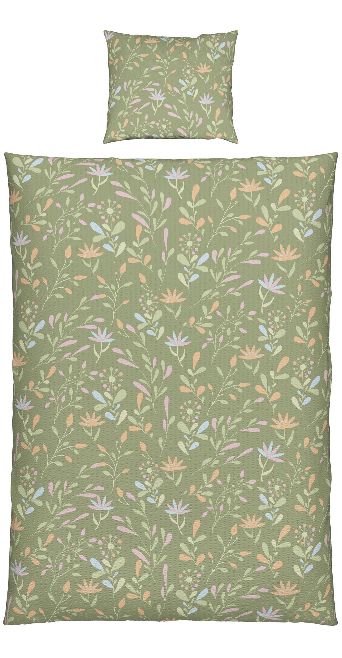 BETTWÄSCHESET MARINA - Grün, Konventionell, Textil (160/210cm) - Mömax