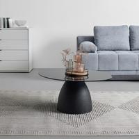 Couchtisch Murphy Schwarz Metall getöntes Glas - noir, Modern, métal/verre (86/76/40cm) - Premium Living
