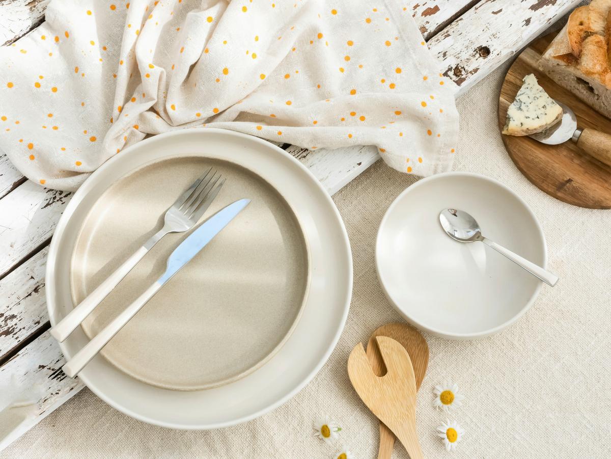 Jedilni Servis Uno Toscana, 12-Delni - krem barve/peščene barve, Basics, keramika - Creatable