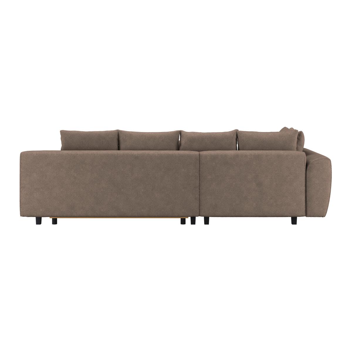 Kutna Garnitura Mendoza - tamno smeđa/crna, Design, tekstil/drvo (197/309cm) - Modern Living