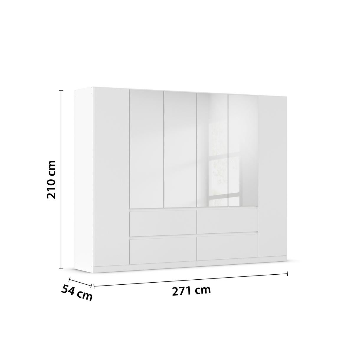 DULAP  USI ROTATIVE MAINZ - argintiu/alb, Basics, material pe bază de lemn (271/210/54cm) - Modern Living