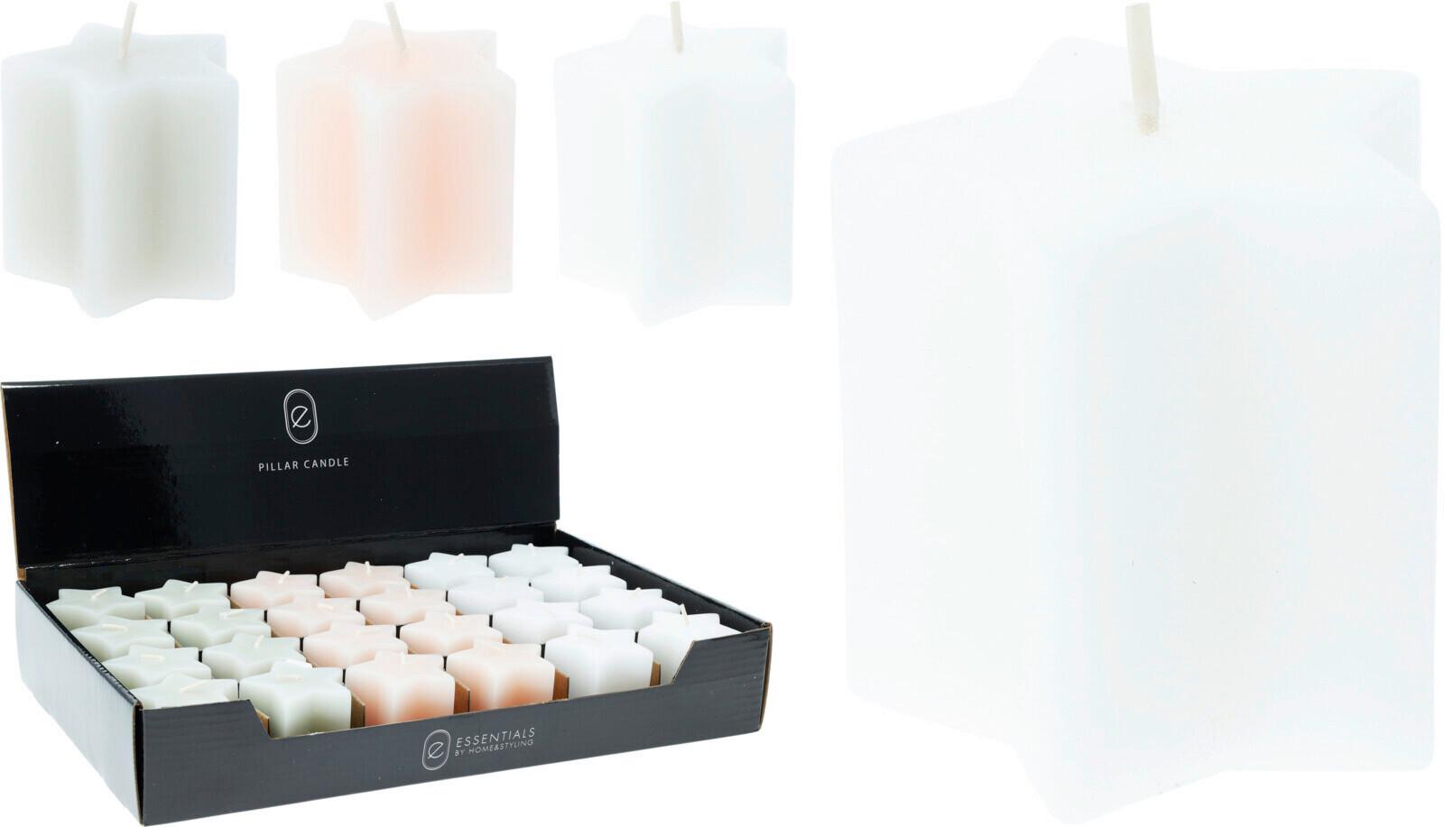 Kerze STAR - Weiss/Hellrosa (5/5cm)