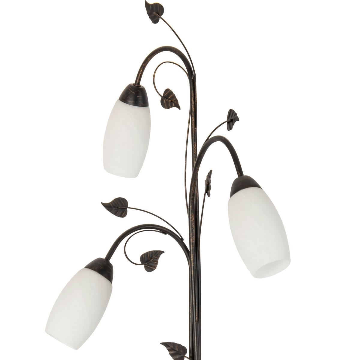 STEHLEUCHTE 40800323 VENEZIA - Weiss/Rostfarben, Konventionell, Glas/Metall (45/160cm) - Globo